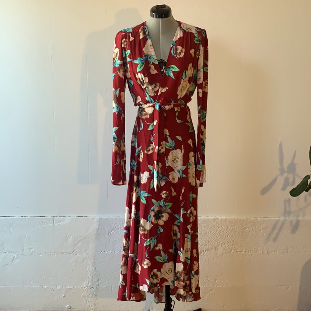 Stone Cold Fox Rare Print, Silk Wrap Dress